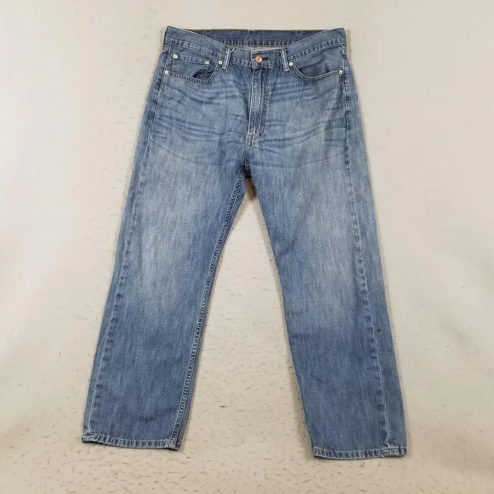 Levis 505 Jeans‎ Mens 38x30 Blue Straight Leg Relaxed Fit Medium Wash Denim